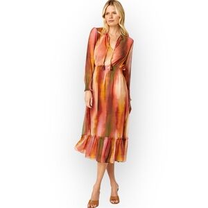 NWT Misa Los Angeles| Poppy Midi Dress Jaipur Ombre Extra Small